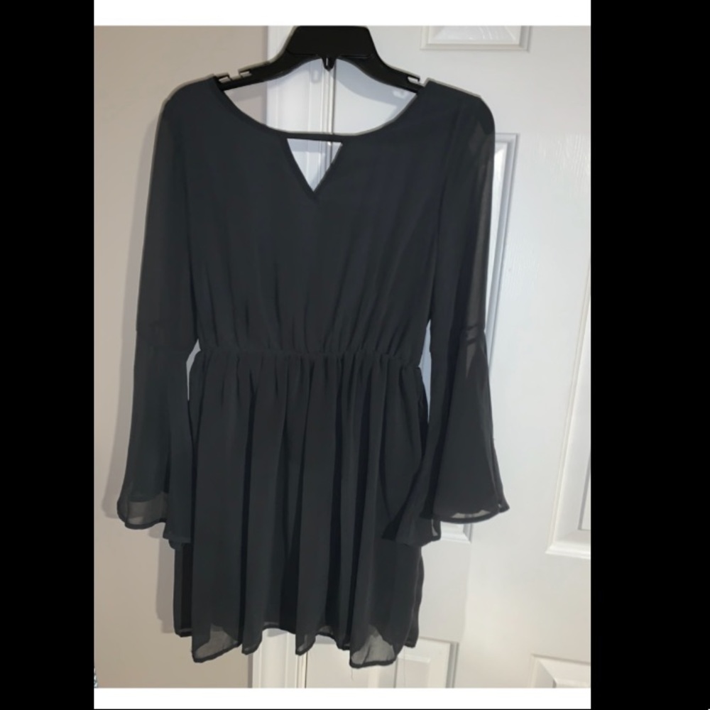 Gray Long Sleeve Dress
